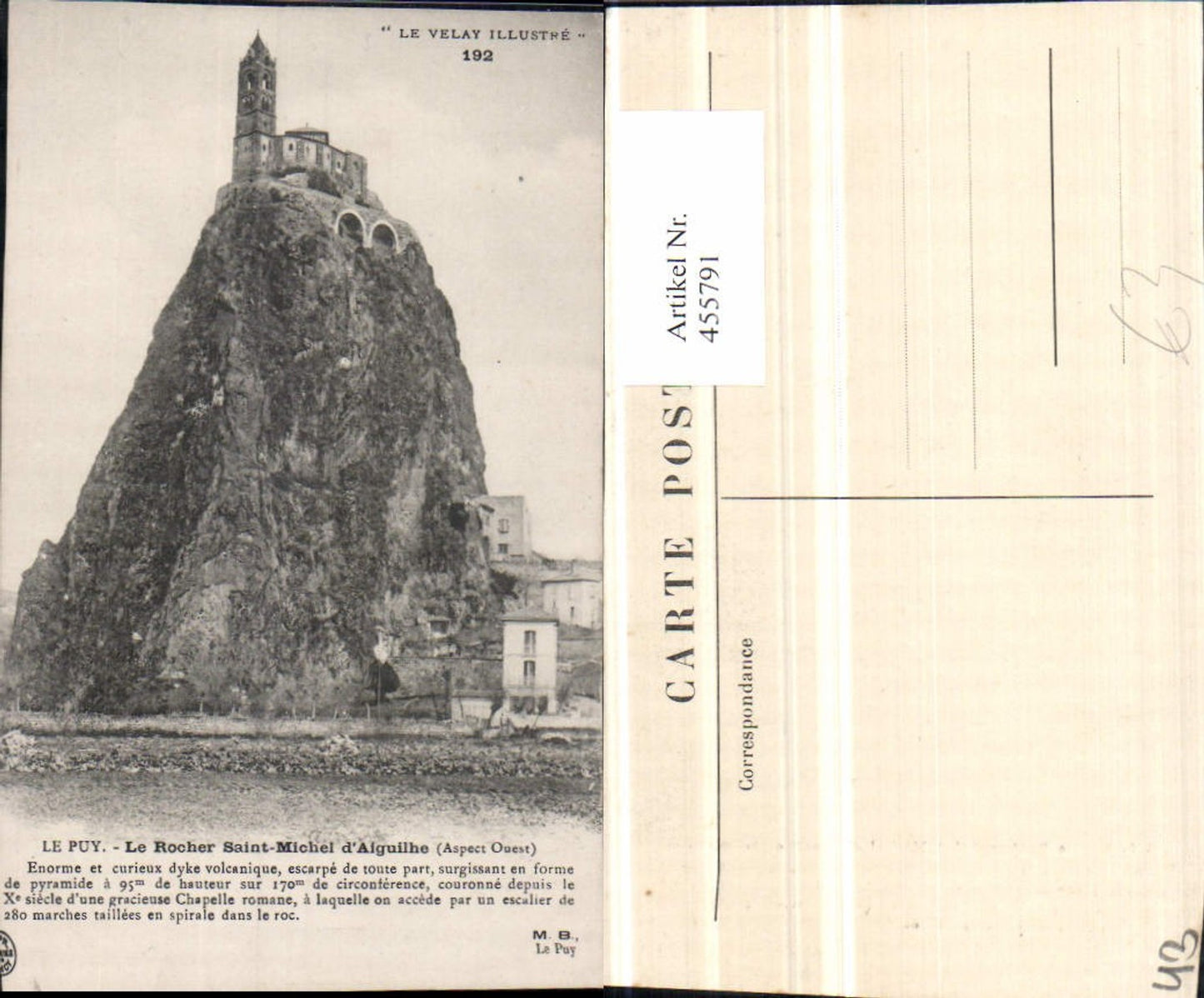 455791,Auvergne Haute-Loire Le Puy Le Rocher Saint Michel d'Aiguilhe Kirche