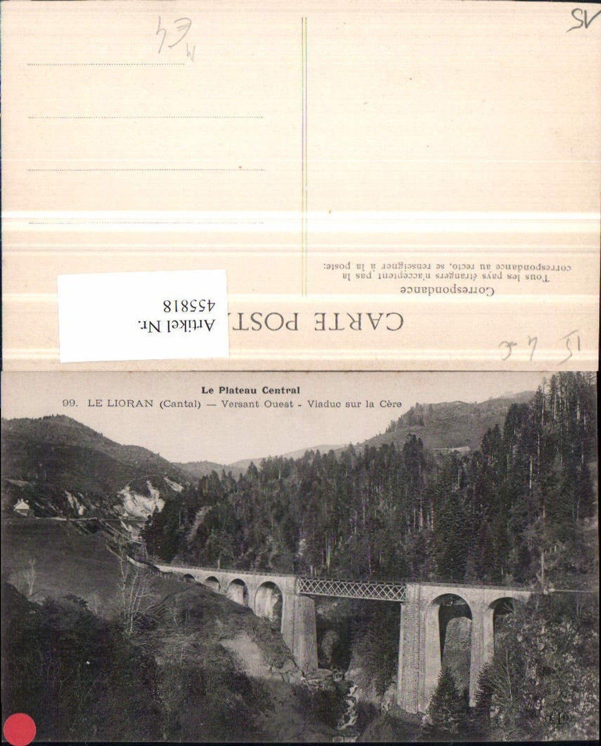 455818,Auvergne Cantal Le Lioran Viaduc sur la Cere Viadukt Brücke