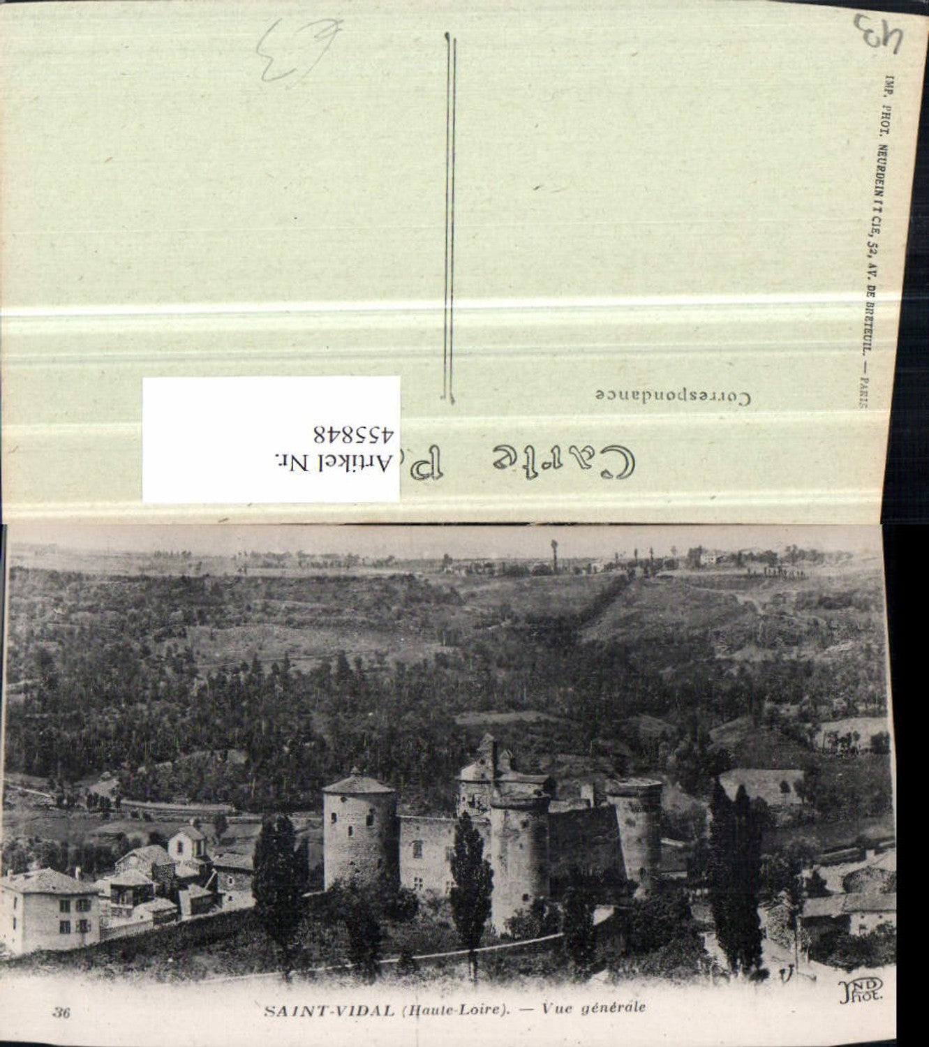 455848,Auvergne Haute-Loire Saint-Vidal Vue generale Schloss Burg