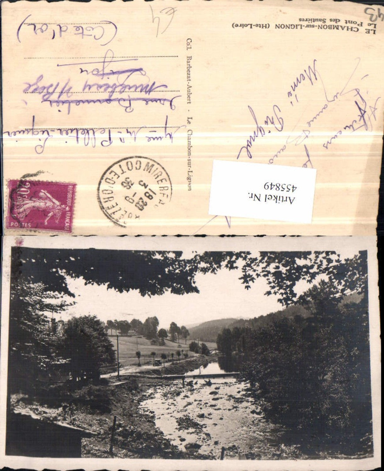 455849,Auvergne Haute-Loire Chamonb-sur-Lignon Pont des Sautieres Fluss
