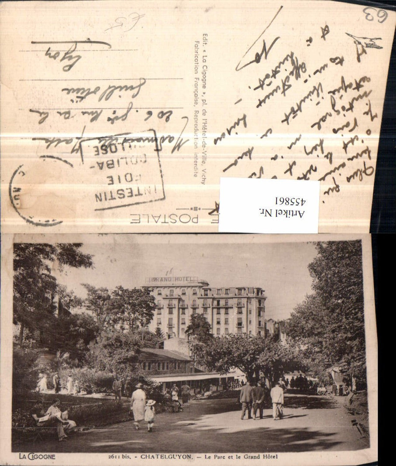 455861,Auvergne Puy-de-Dome Chatel Guyon Parc et le Grand Hotel Park