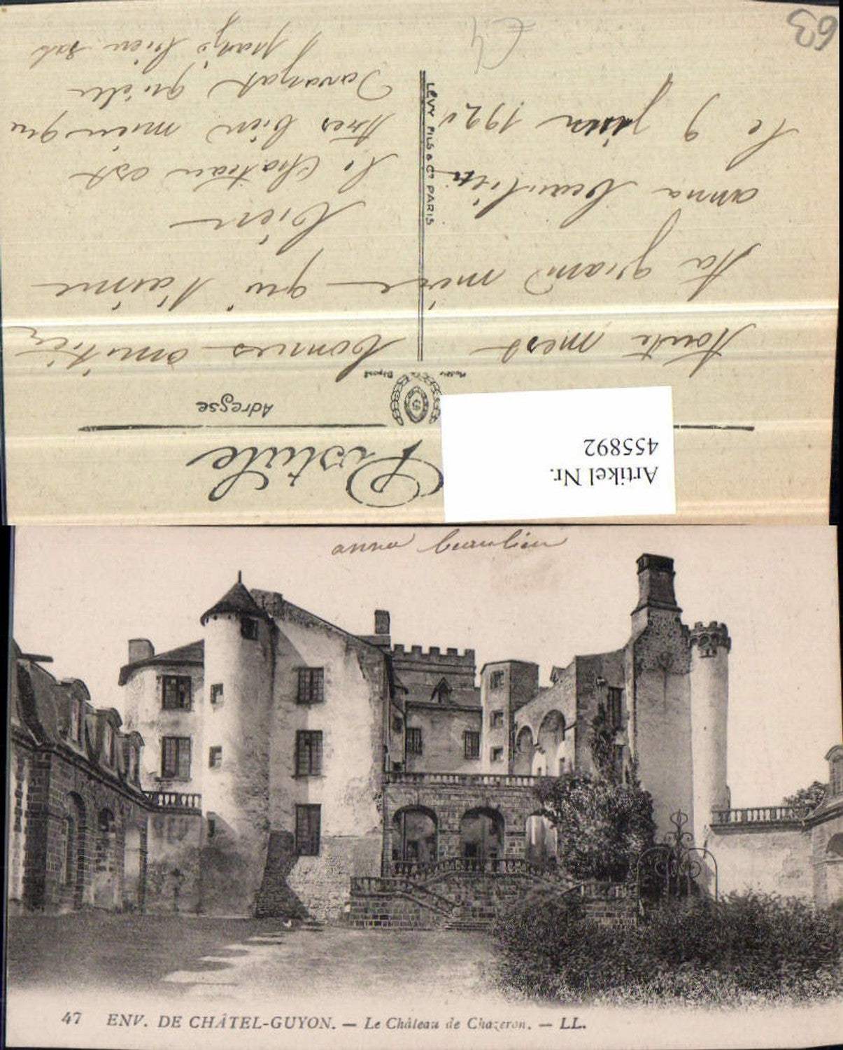 455892,Auvergne Puy-de-Dome Chatel-Guyon Chateau de Chazeron Schloss