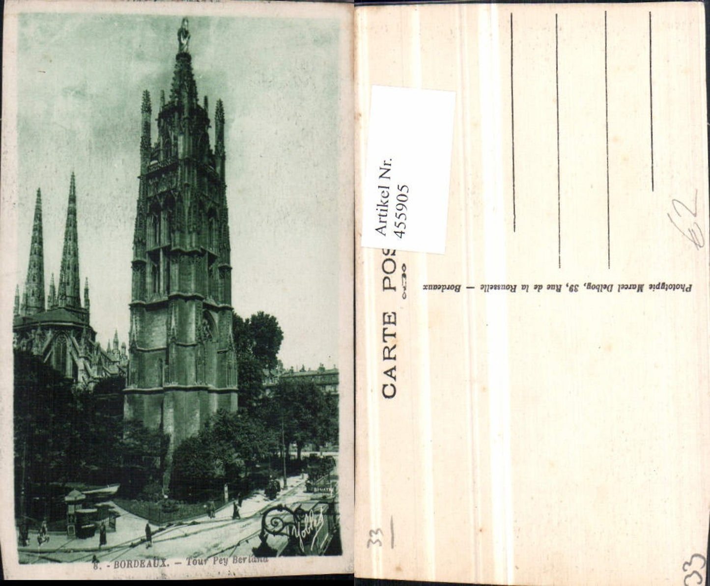 455905,Aquitanien Gironde Bordeaux Tour Pey Berland Turm