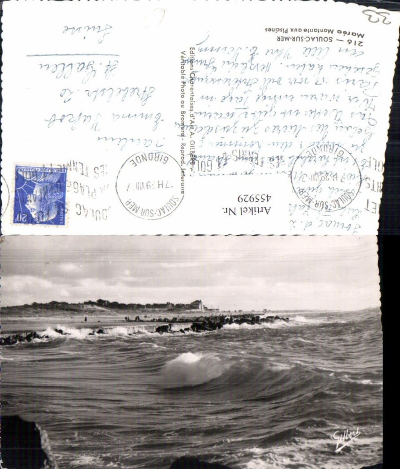 455929,Aquitanien Gironde Soulac-sur-Mer Maree Montante Küste