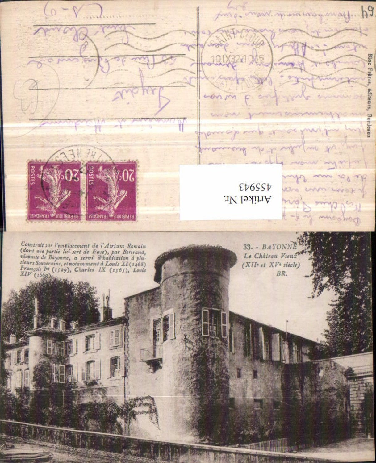 455943,Aquitaine Pyrenees-Atlantiques Bayonne Chateau Vieux Castle