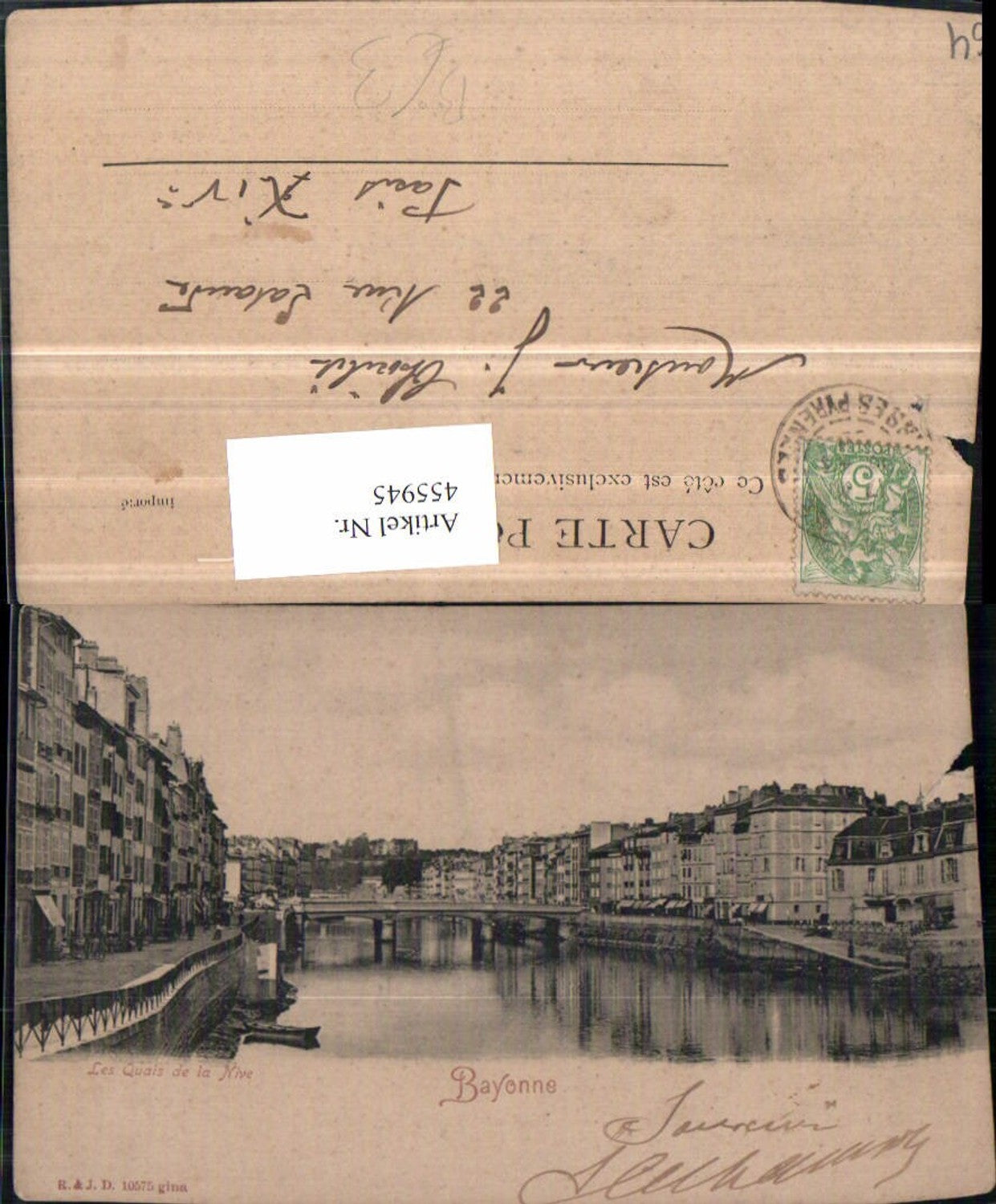 455945,Aquitanien Pyrenees-Atlantiques Bayonne Quais de la Nive Fluss