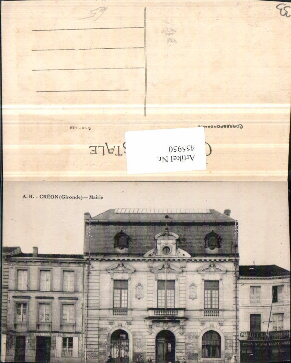 455950,Aquitanien Gironde Creon Mairie Rathaus