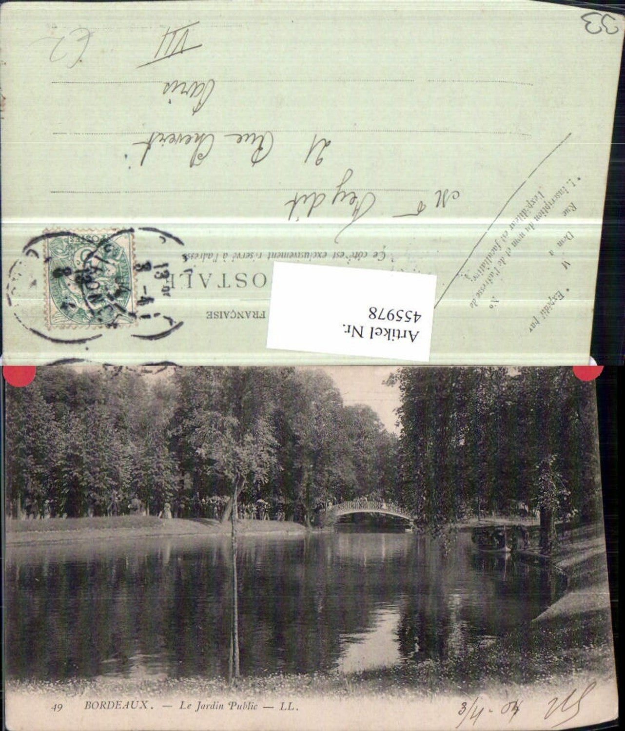 455978,Aquitanien Gironde Bordeaux Jardin Public Park Teich