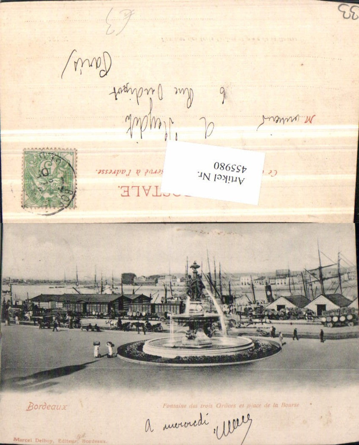 455980,Aquitanien Gironde Bordeaux Fontaine des trois Graces Brunnen