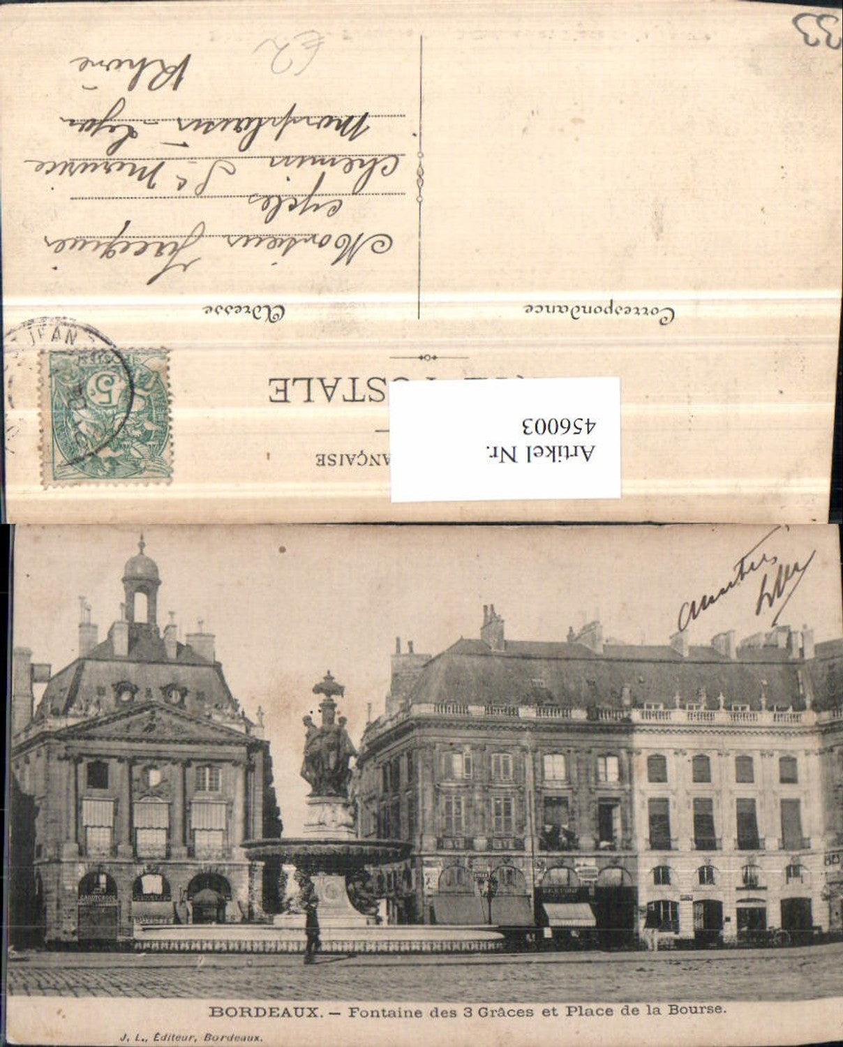 456003,Aquitanien Gironde Bordeaux Fontaine des 3 Graces Brunnen