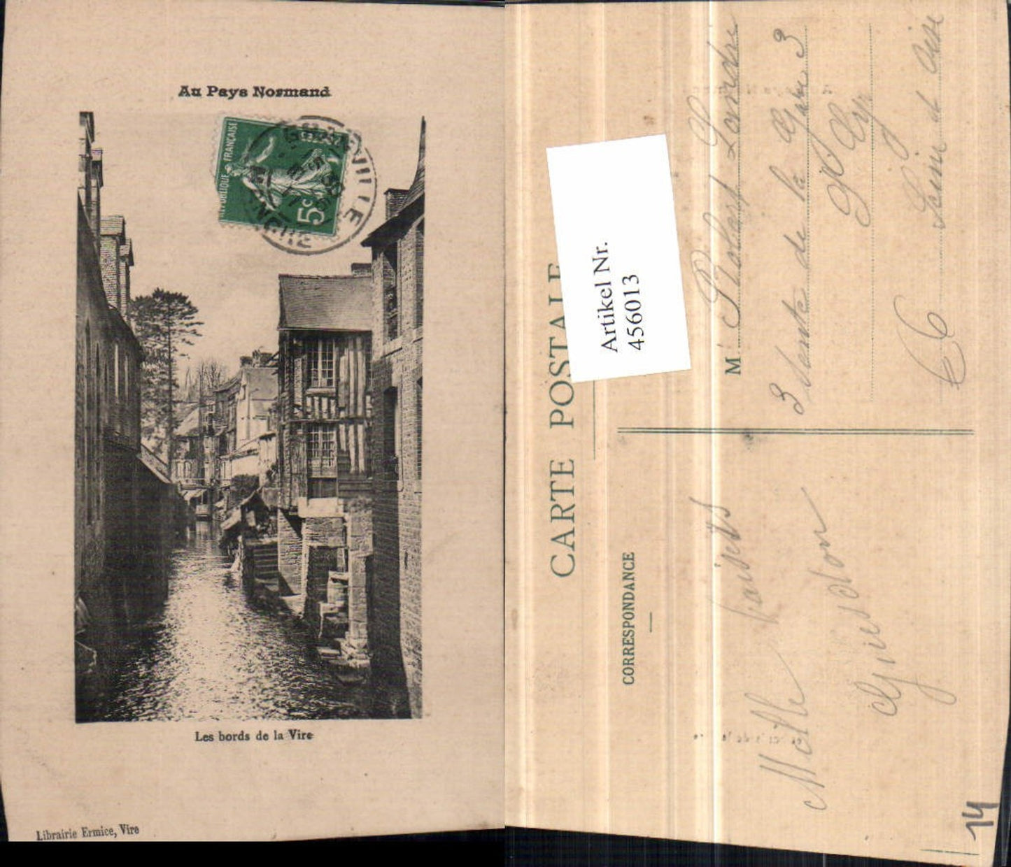 456013, Basse-Normandie Calvados Les bords de la Vire River Canal Houses