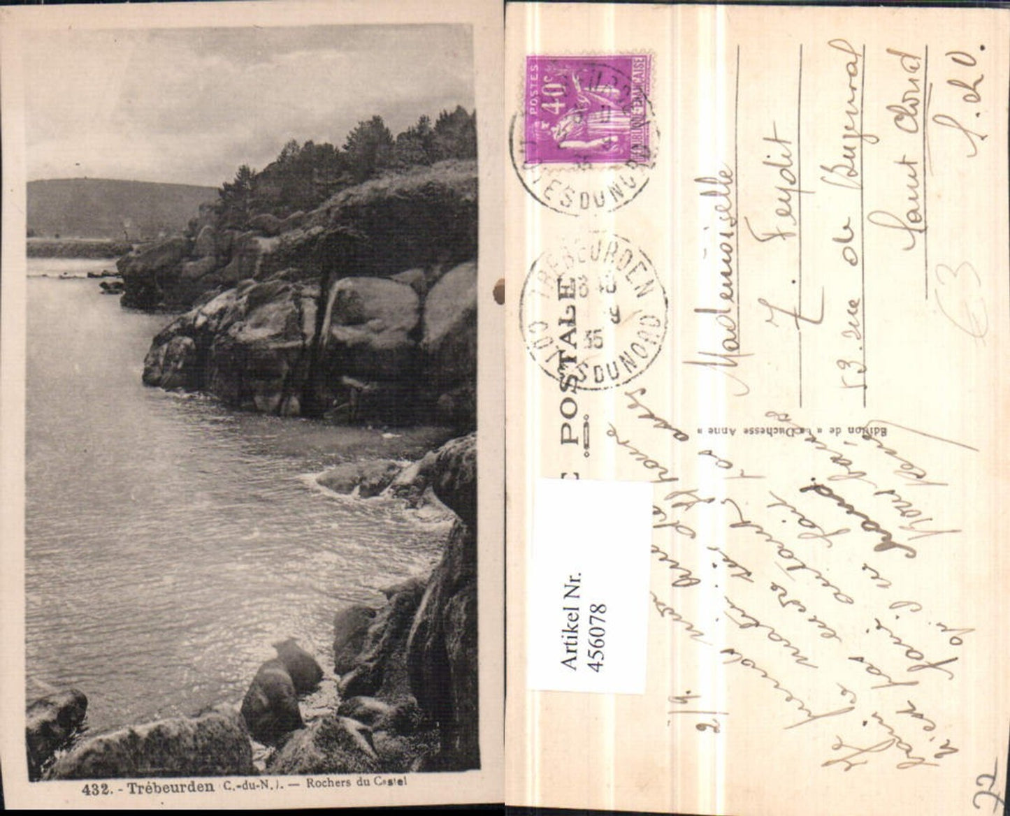 456078,Bretagne Cote-Amor Trebeurden Rochers du Castel Küste Felsen
