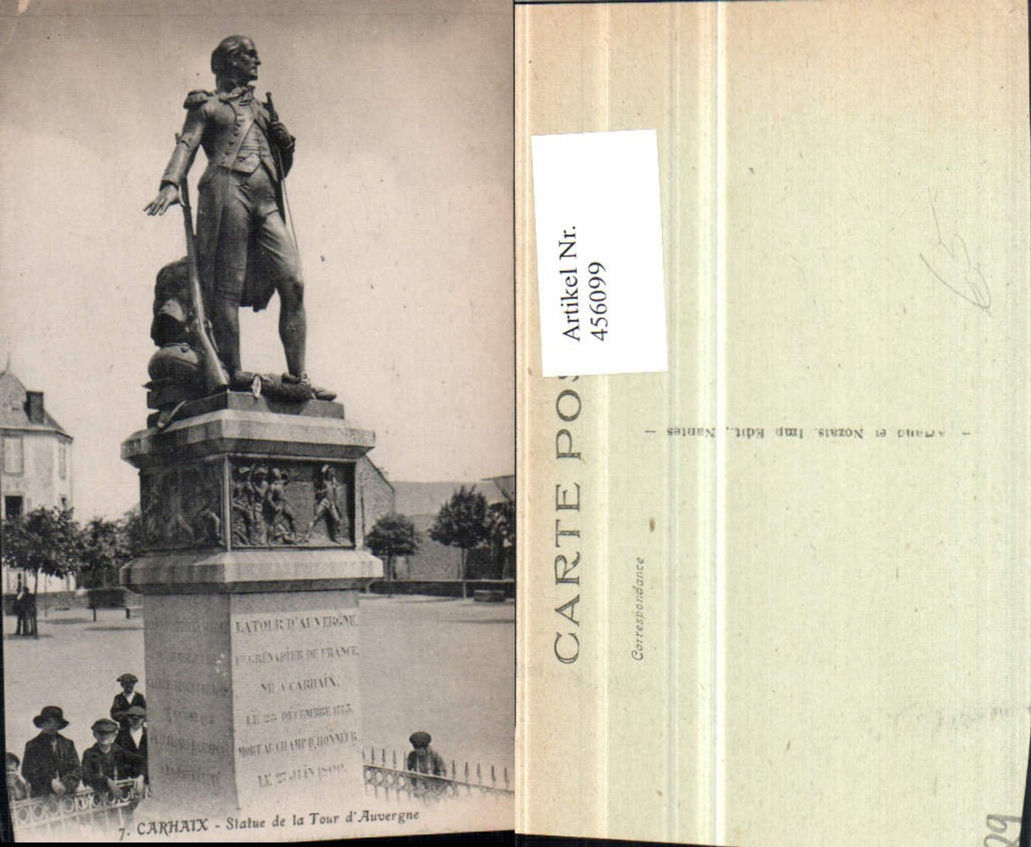 456099,Bretagne Finistere Carhaix Statue de la Tour Auvergne Denkmal