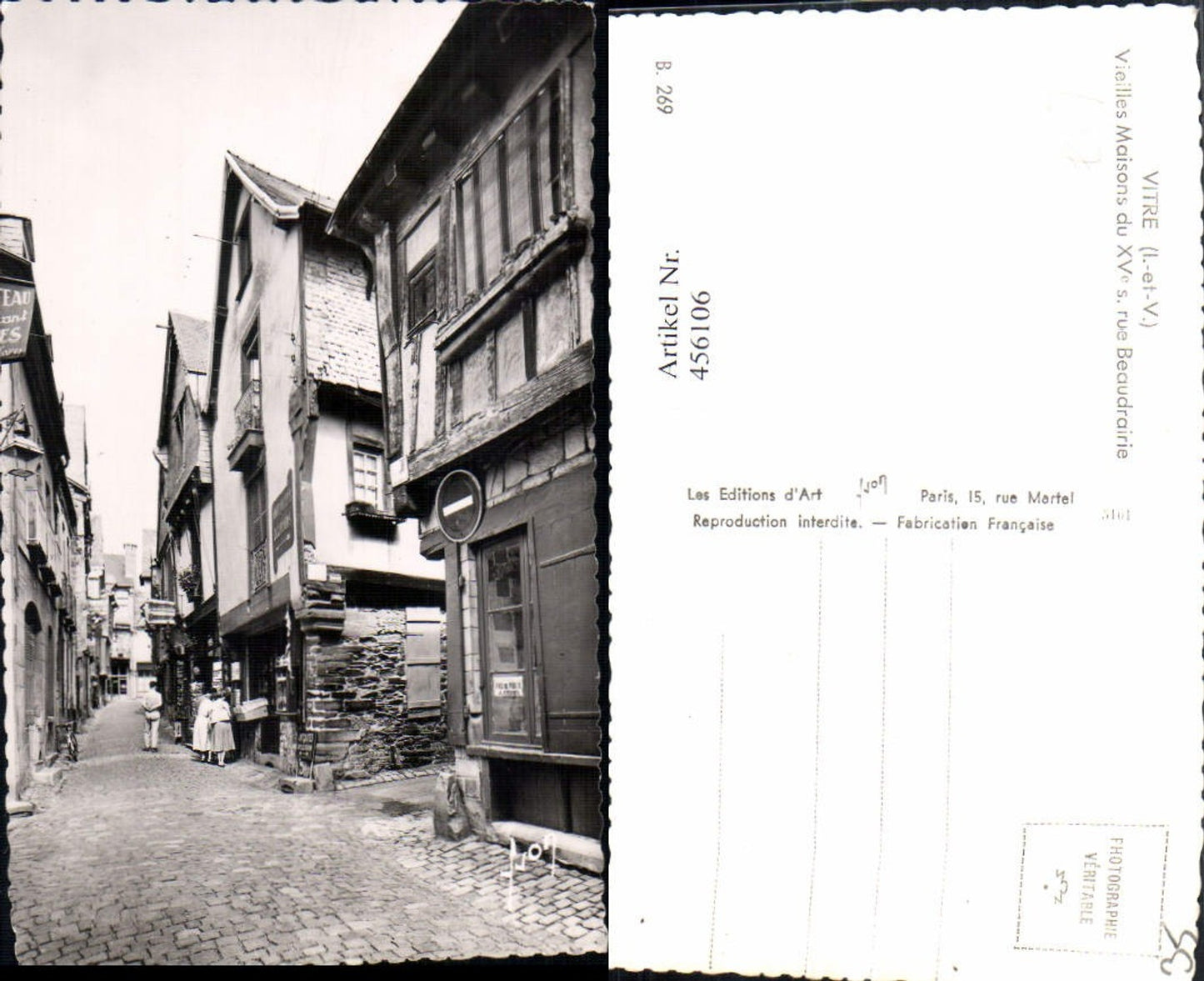 456106,Bretagne Ille-et-Vilaine Vitre Vieilles Maisons Straßenansicht