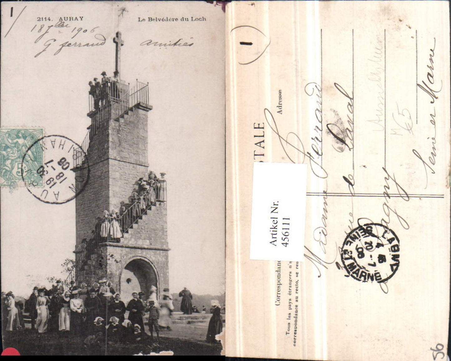 456111,Bretagne Morbihan Auray Belvedere du Loch Aussichtsturm Turm