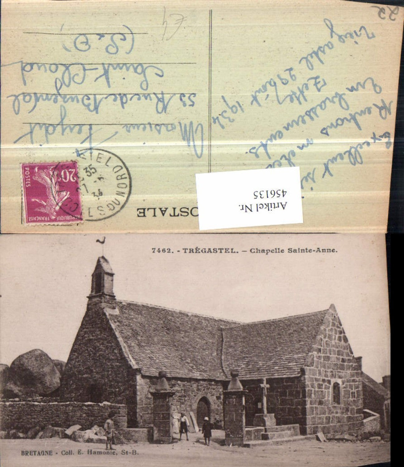 456135,Bretagne Cote-Amor Tregastel Chapelle Sainte-Anne Kirche