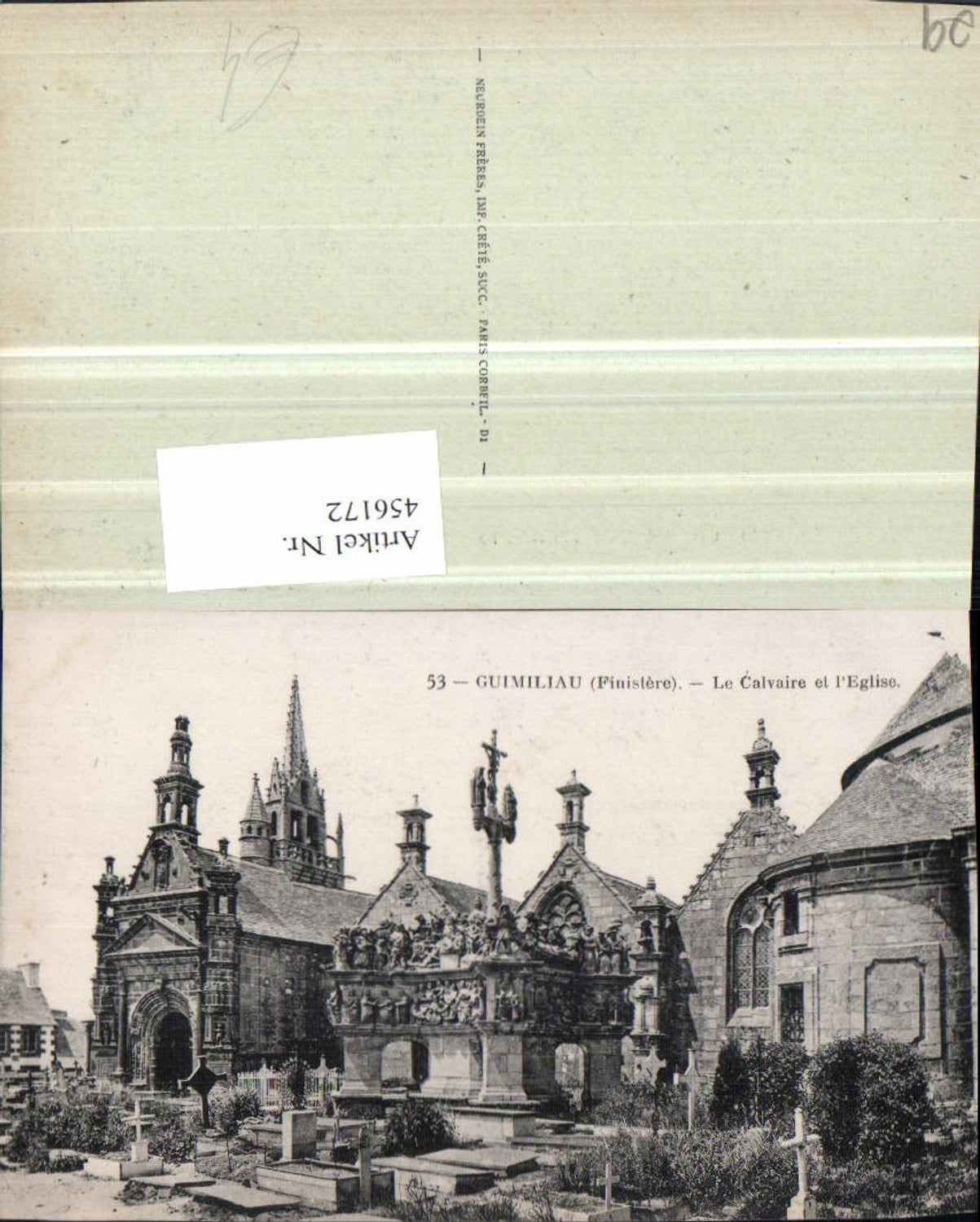 456172,Bretagne Finistere Guimiliau Calvaire et Eglise Kirche