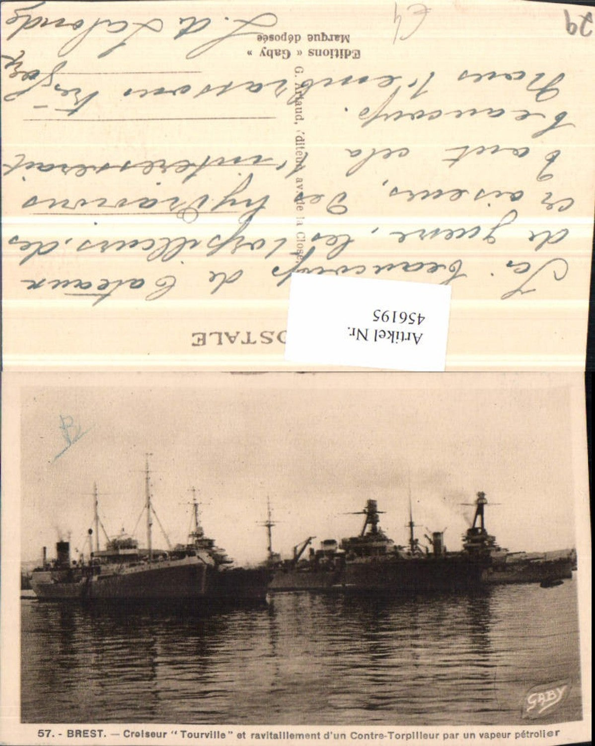 456195,Bretagne Finistere Brest Croiseur Tourville Dampfer Schiffe