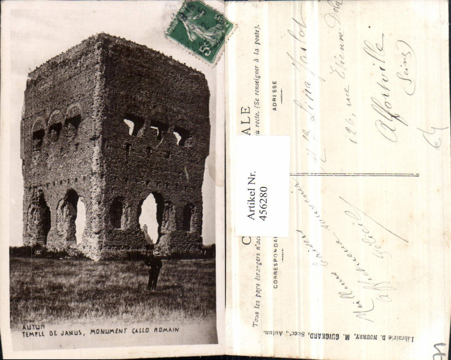 456280,Burgund Saone-et-Loire Autun Temple de Janus Monument Callo Romain
