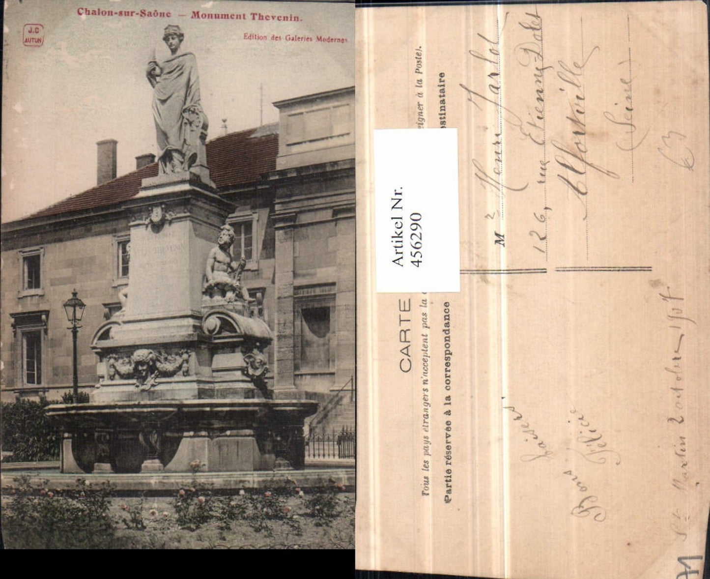 456290,Burgundy Saone-et-Loire Chalon-sur-Saone Monument Thevenin Statue