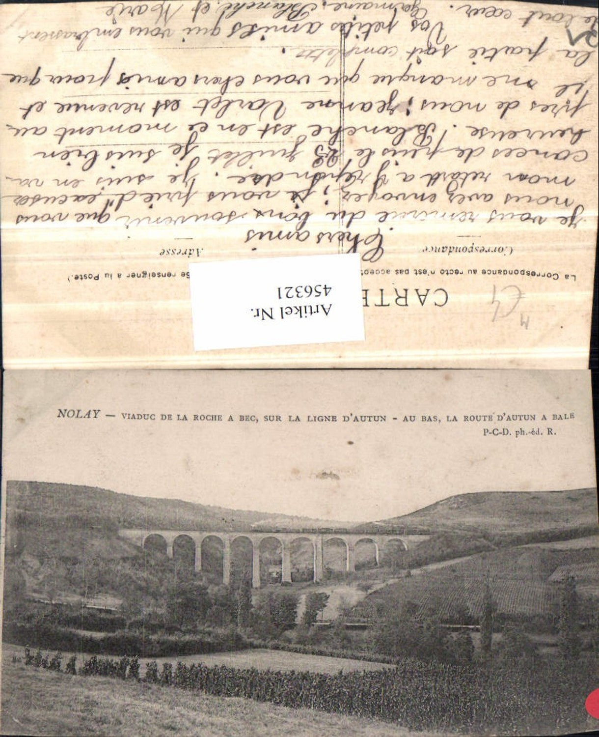456321,Burgund Cote-Or Nolay Viaduc de la Roche a Bec Viadukt Brücke