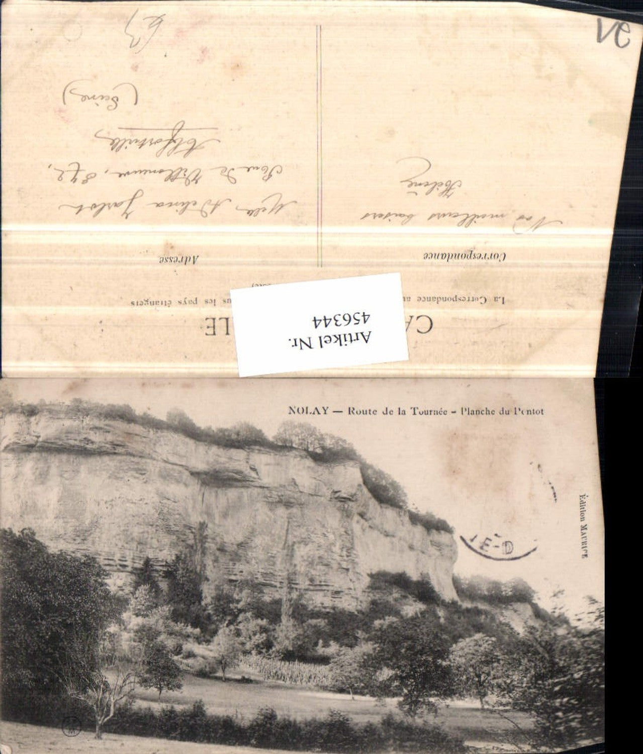 456344,Burgund Cote-Or Nolay Route de la Tournee Planche Pentot Klippe