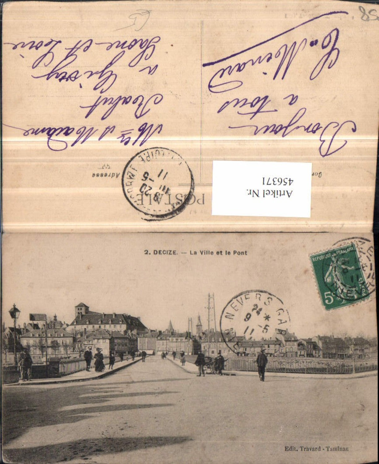 456371,Burgund Nievre Decize La Ville et le Pont Brücke Teilansicht