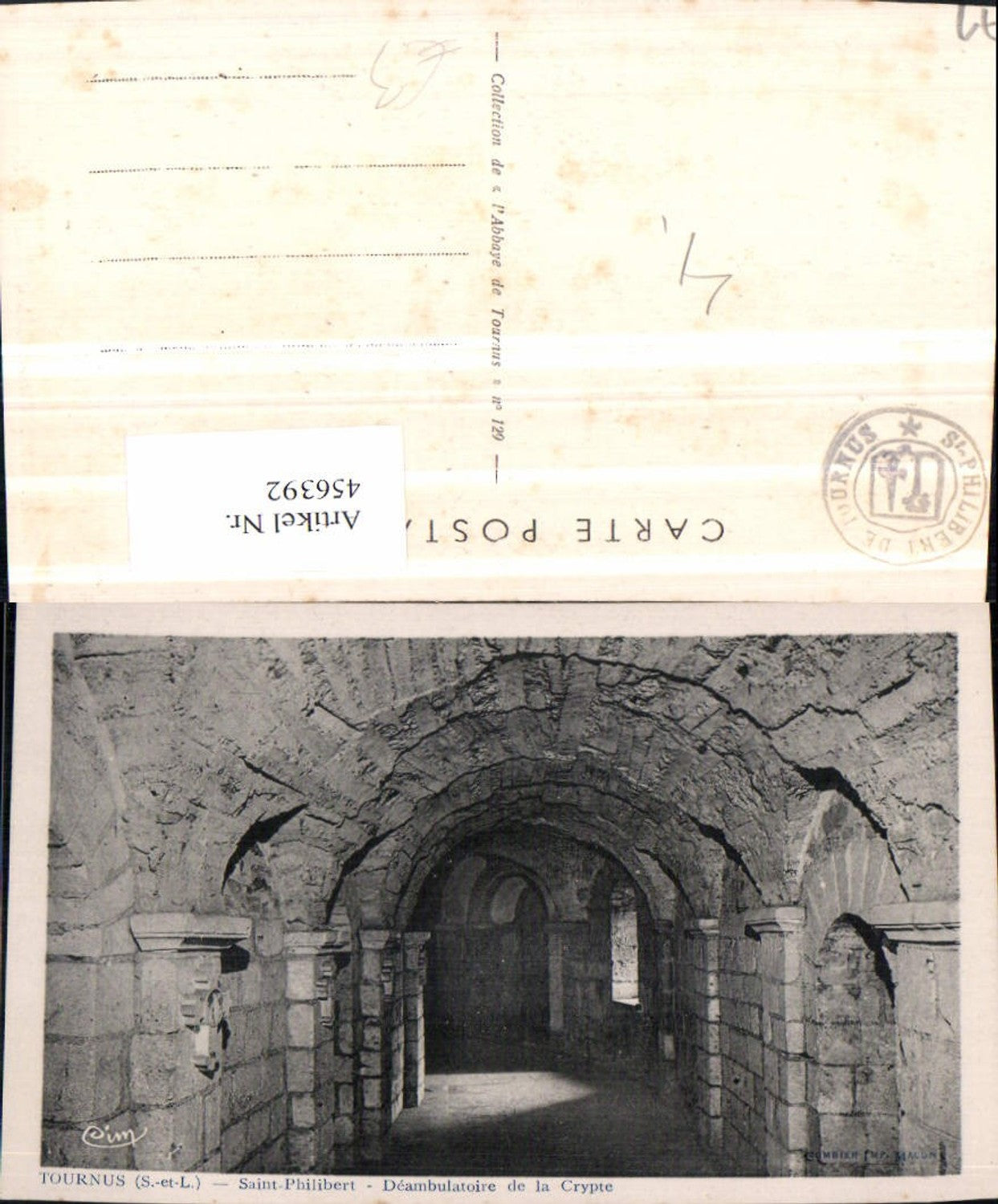 456392,Burgund Saone-et-Loire Tournus Saint-Philibert Crypte Krypta