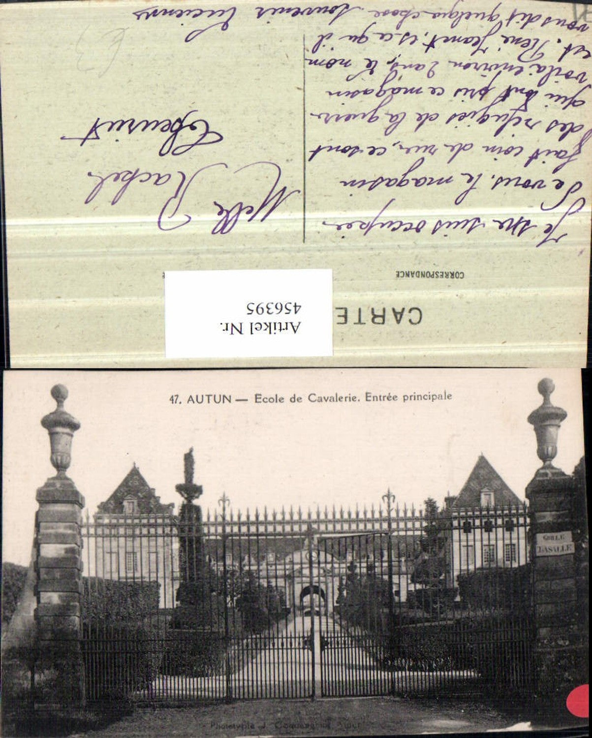 456395,Burgund Saone-et-Loire Autun Ecole Cavalerie Militärschule
