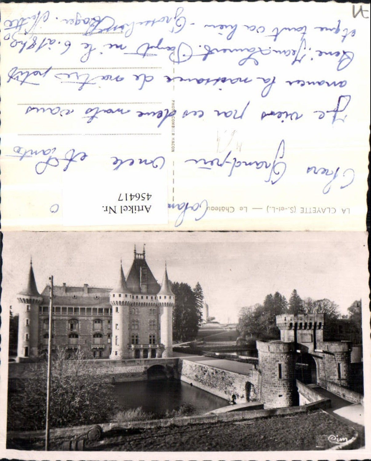 456417,Burgund Saone-et-Loire La Clayette Chateau Schloss Brücke