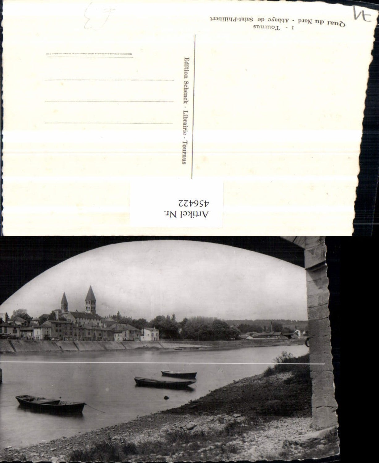 456422,Burgund Saone-et-Loire Tournus Quai Abbaye Saint-Philibert Fluss