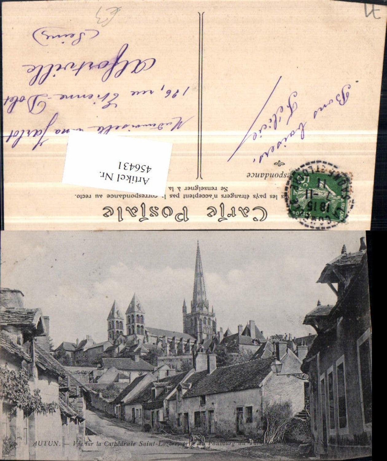 456431,Burgundy Saone-et-Loire Autun Cathedrale Saint-Lazare partial view