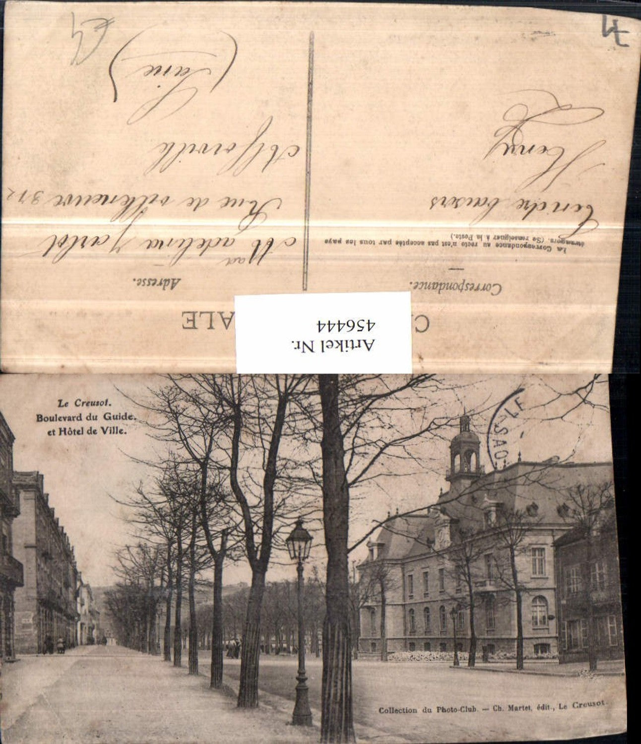 456444,Burgund Saone-et-Loire Le Creusot Boulevard Hotel de Ville Rathaus