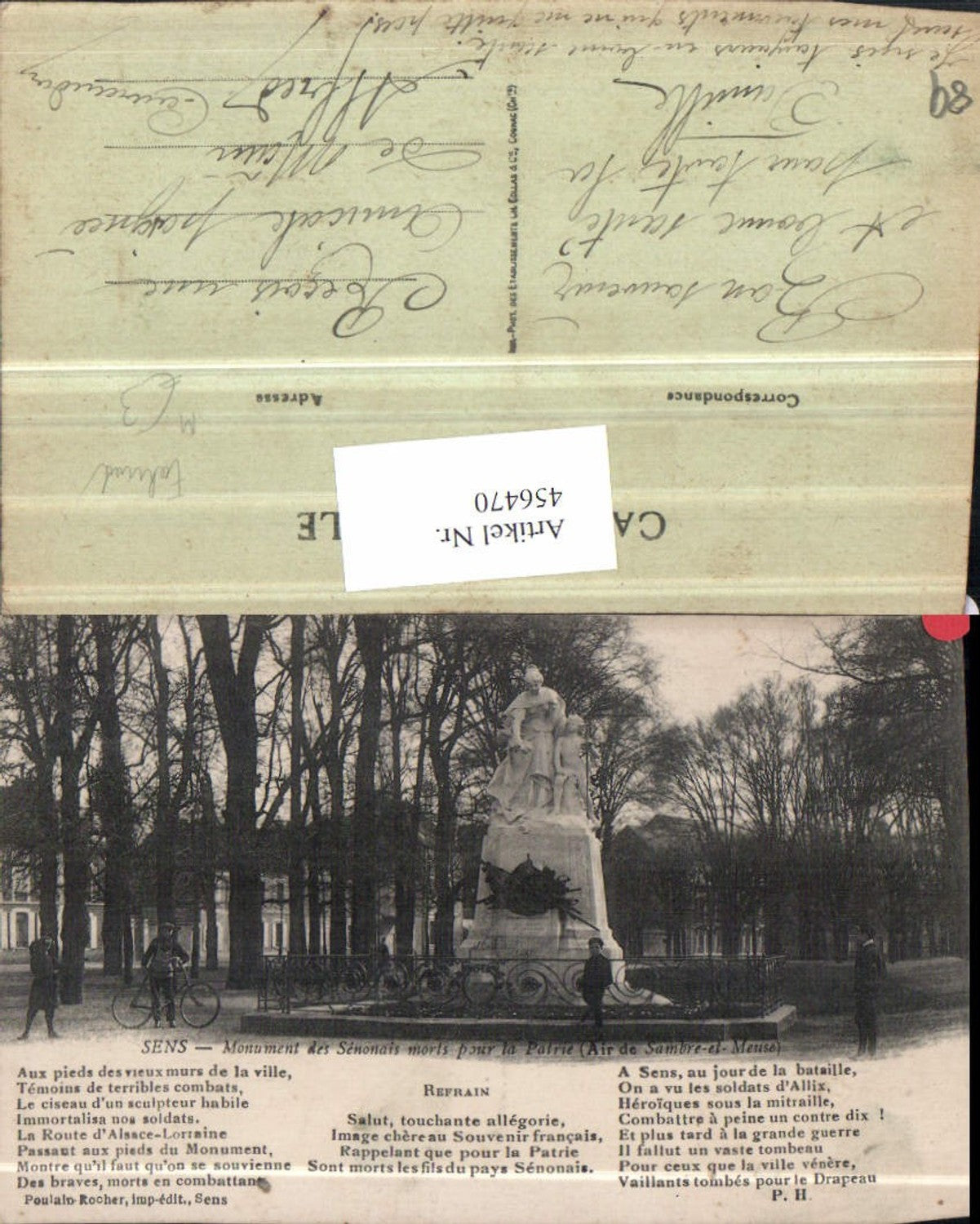 456470,Burgund Yonne Sens Monument des Senonais morts Fahrrad