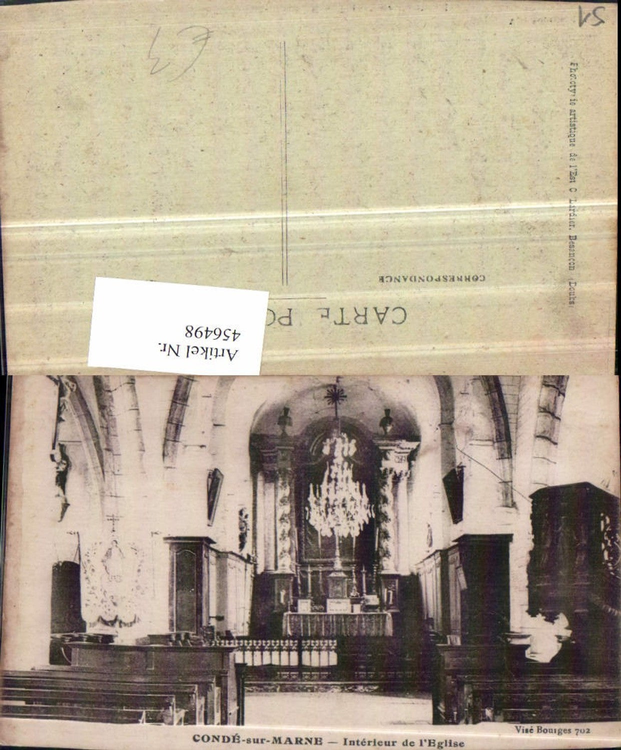 456498,Champagne-Ardenne Marne Conde-sur-Marne Eglise Interieur Kirche