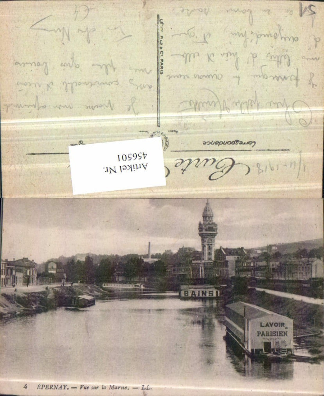 456501,Champagne-Ardenne Marne Epernay Vue sur la Marne Fluss Turm