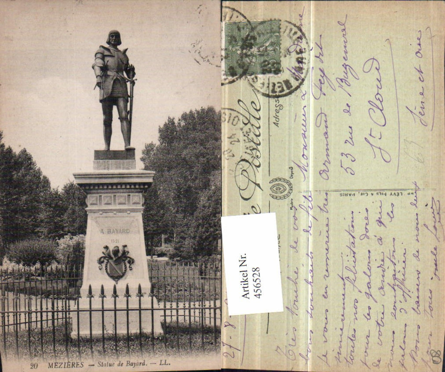 456528,Champagne-Ardenne Ardennes Mezieres Statue de Bayard Denkmal