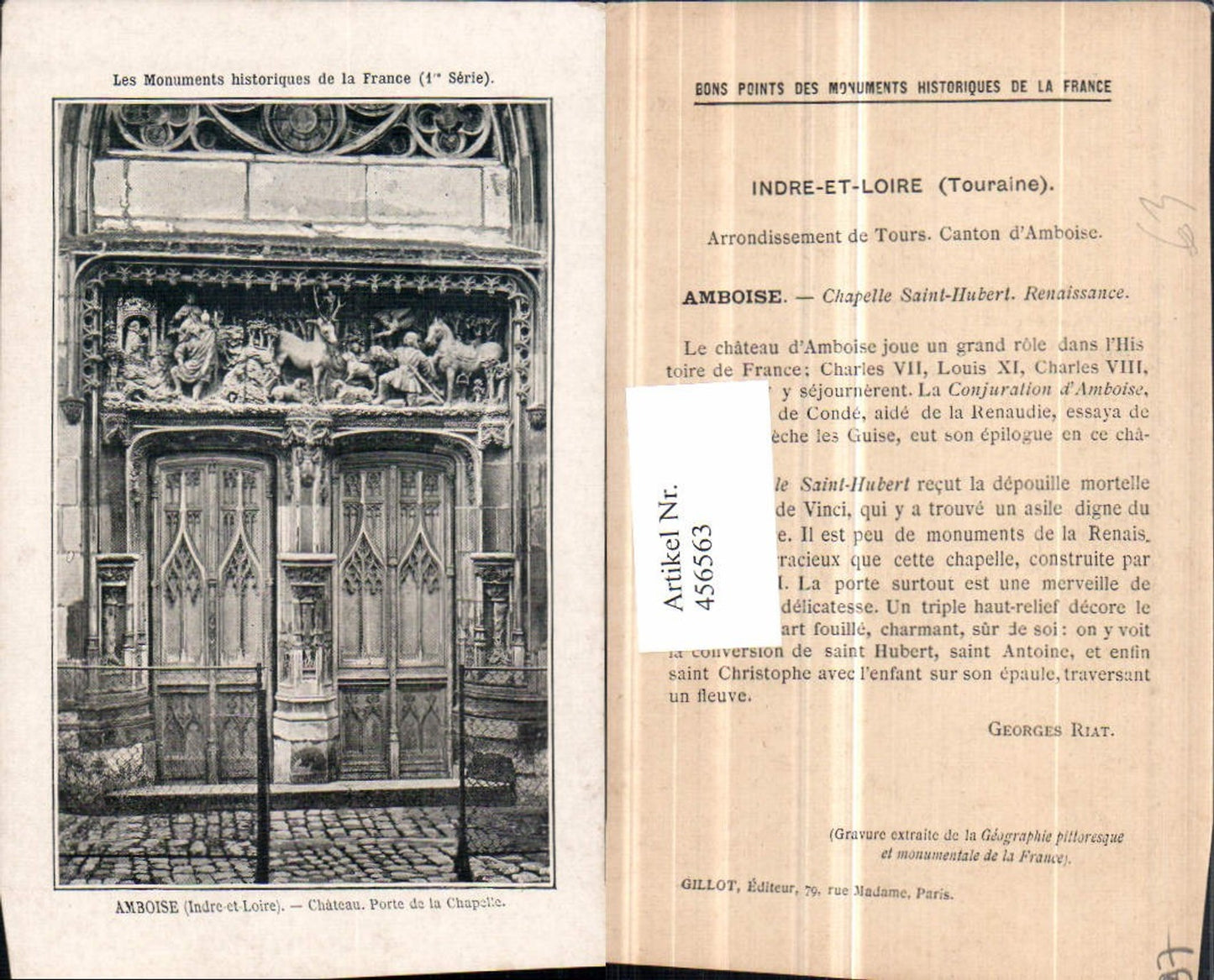 456563,Centre Indre-et-Loire Amboise Chateau Porte Chapelle Kapelle Portal
