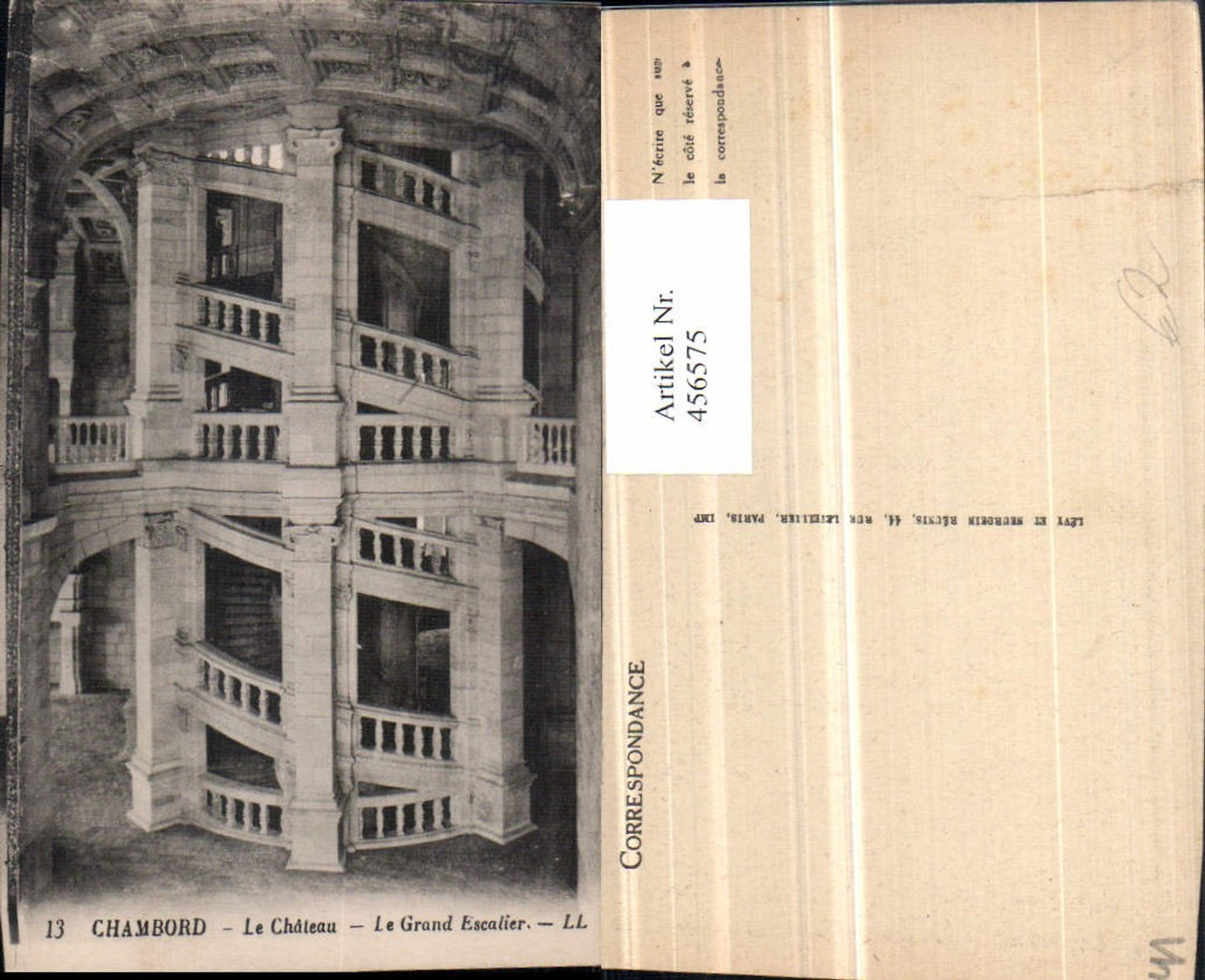 456575,Centre Loire-et-Cher Chambord Chateau Grand Escalier Schloss Stiege
