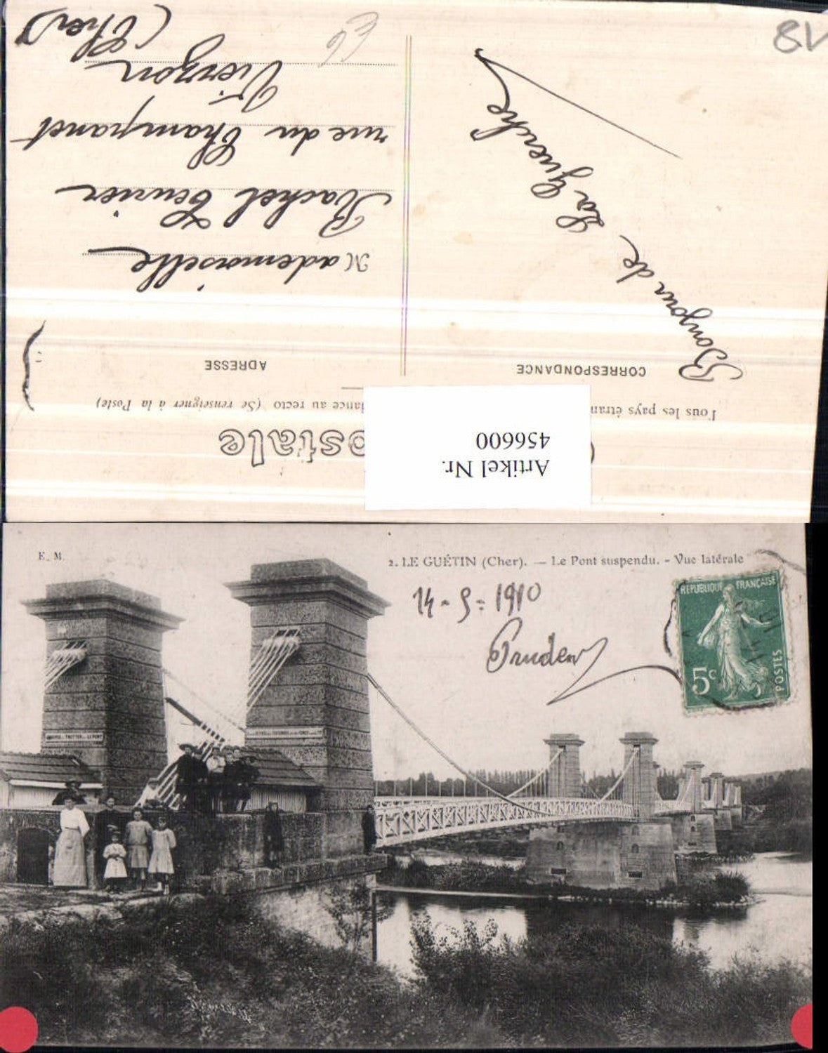 456600,Centre Cher Le Guetin Pont suspendu Brücke