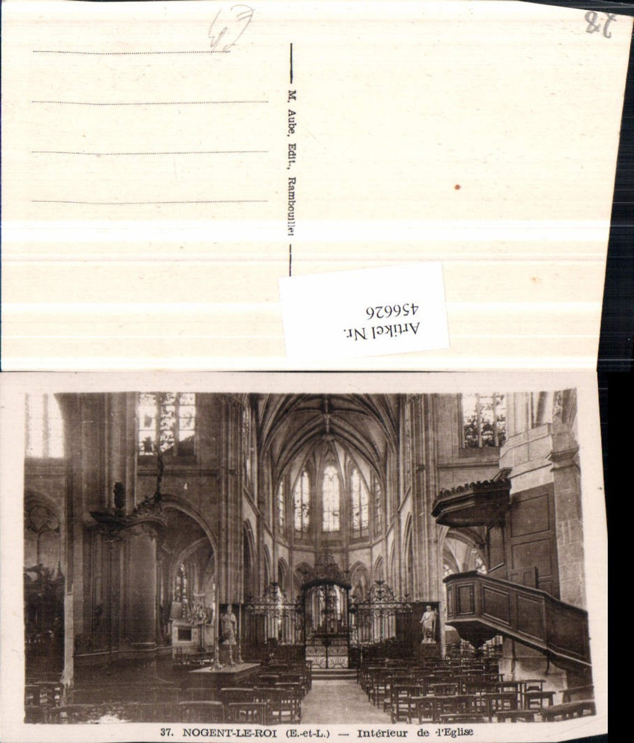 456626,Centre Eure-et-Loire Nogent-le-Roi Interieur de l'Eglise Kirche Kanzel