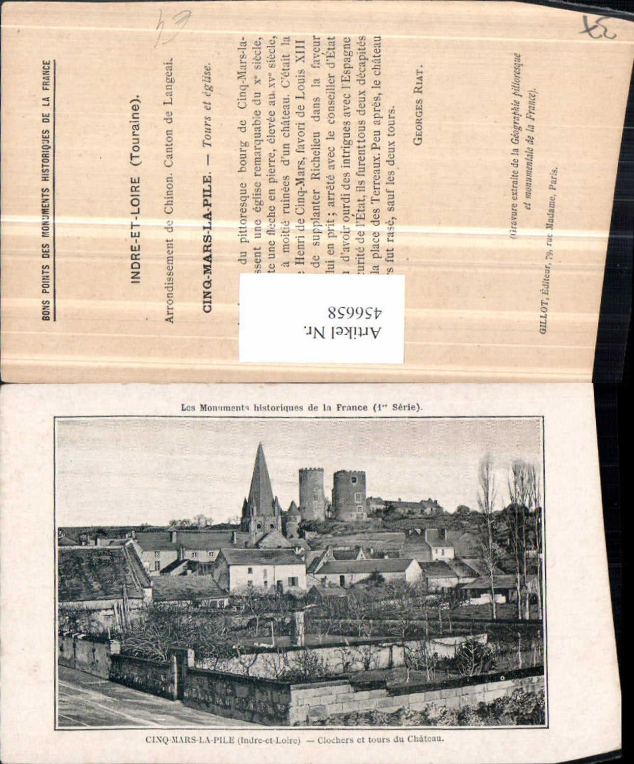 456658,Centre Indre-et-Loire Cinqu-Mars-la-Pile Clochers et Chateau Schloss