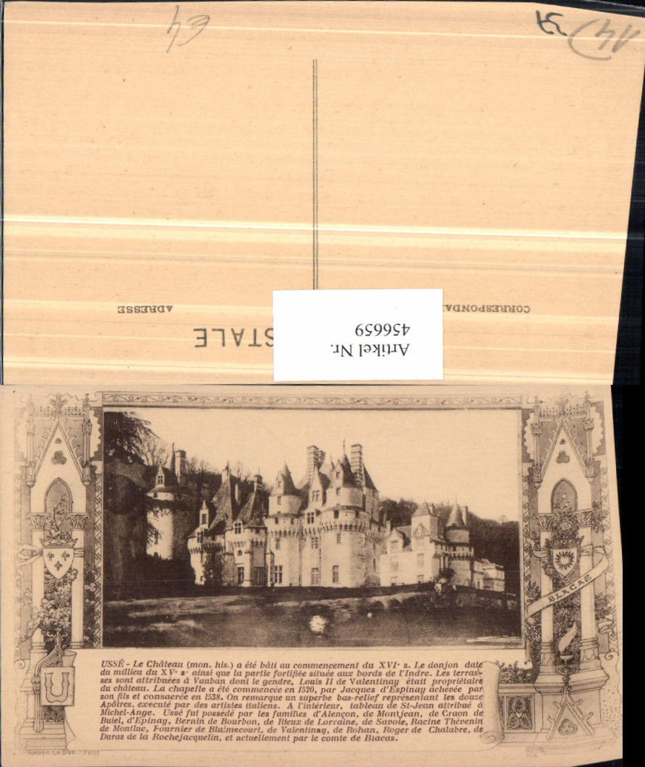 456659,Centre Indre-et-Loire Usse Le Chateau Schloss Text