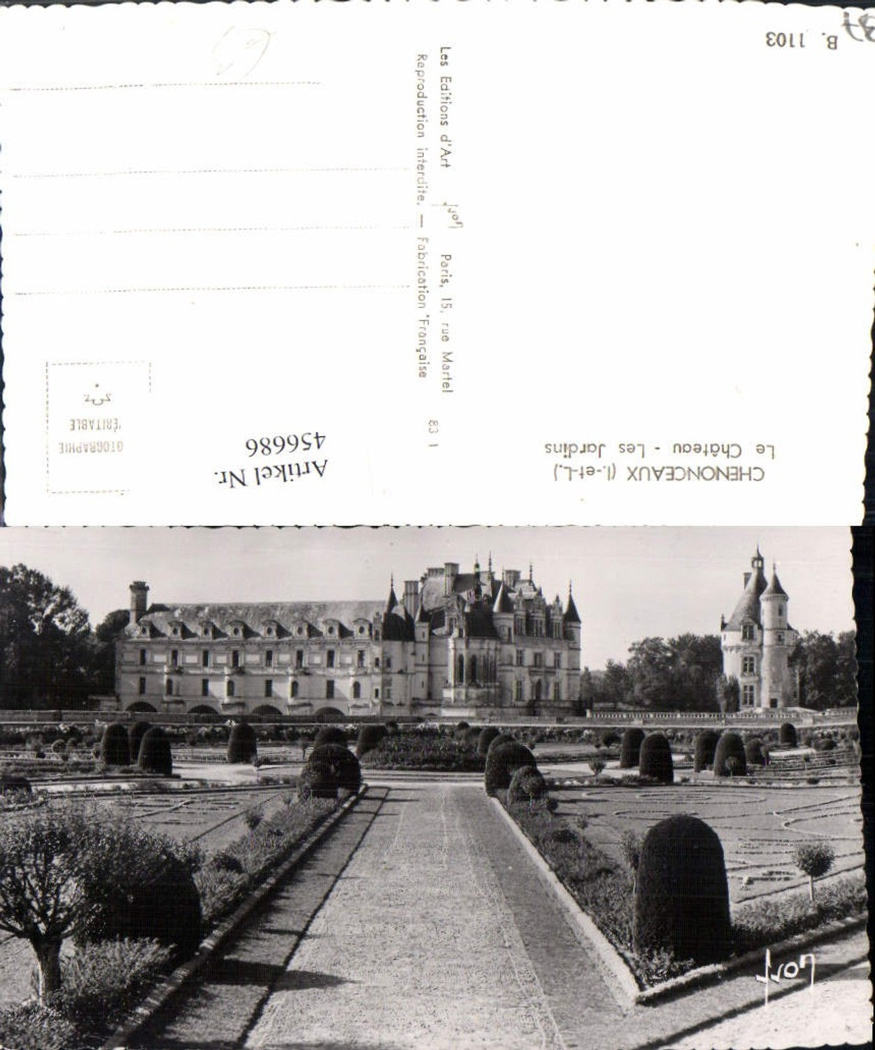456686,Centre Indre-et-Loire Chenonceaux Le Chateau Schloss Garten