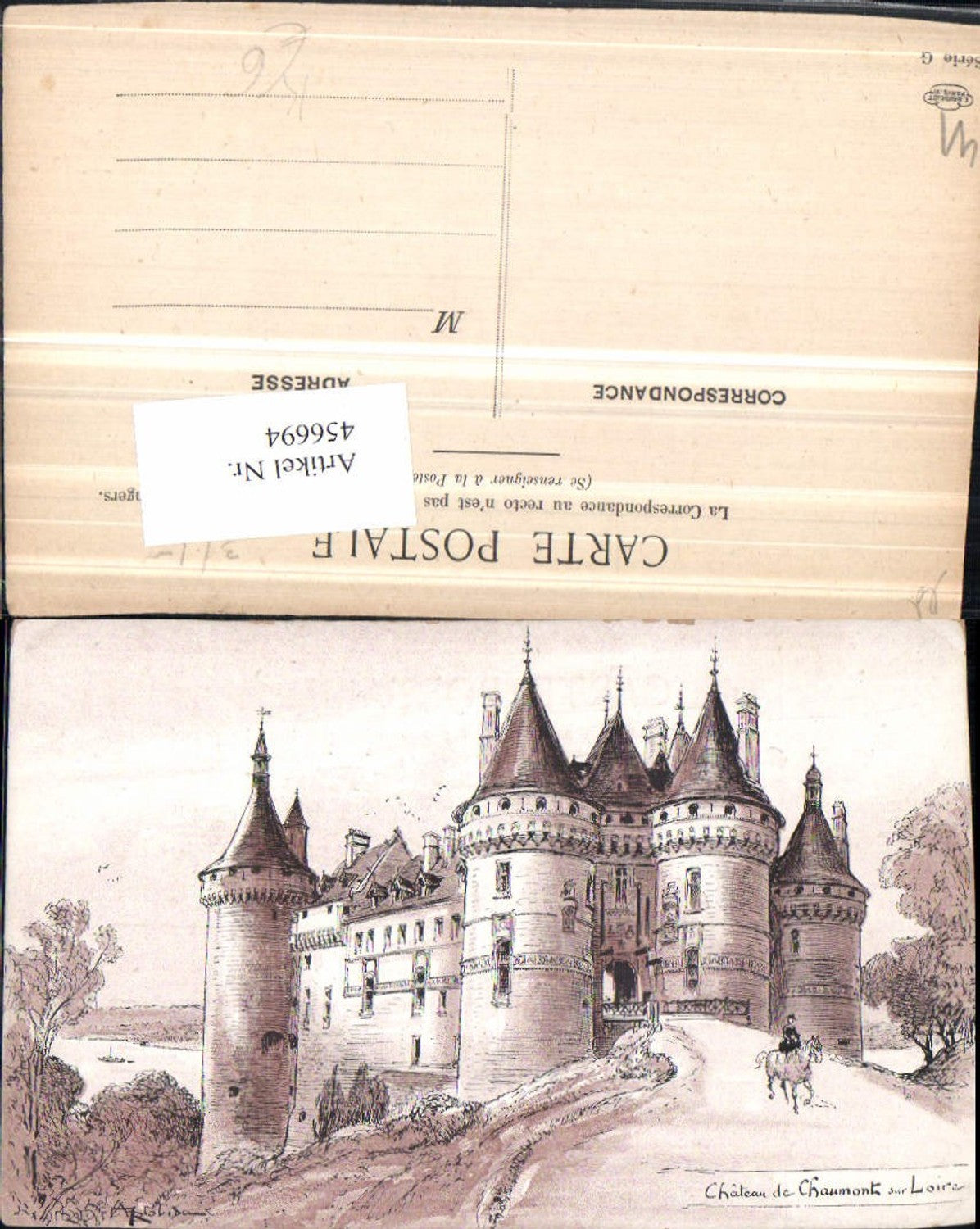 456694,Künstler AK Centre Loire-et-Cher Chateau de Chaumont sur Loire Schloss