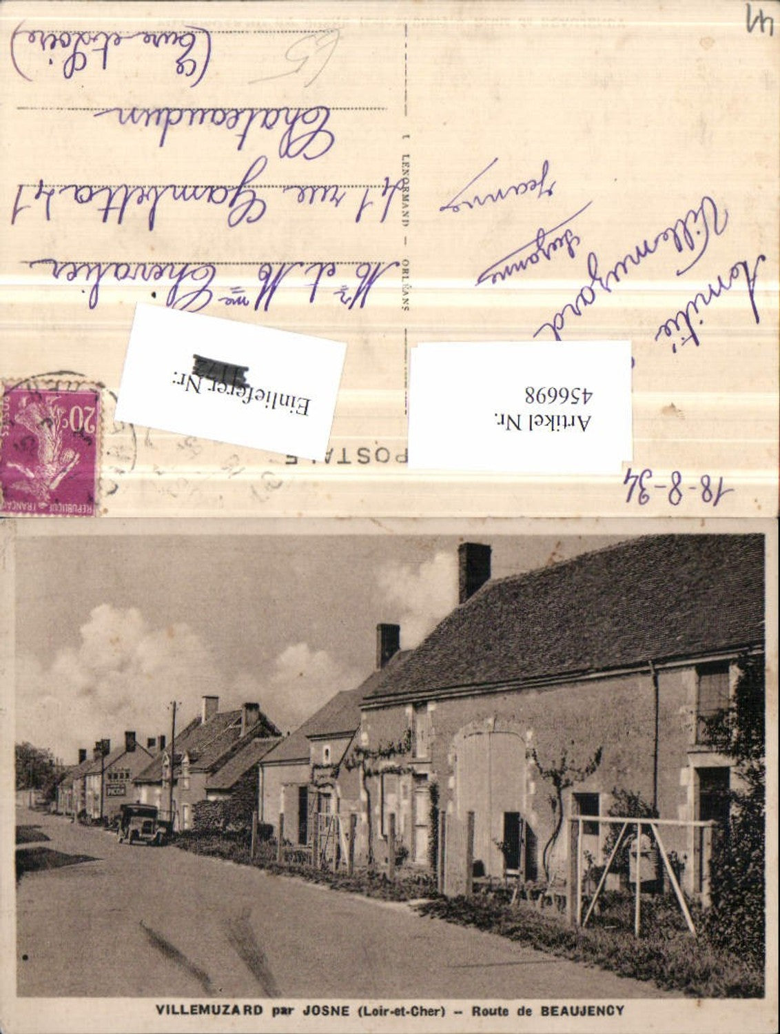 456698,Centre Loire-et-Cher Villemuzard par Josne Route Beaujency Straße