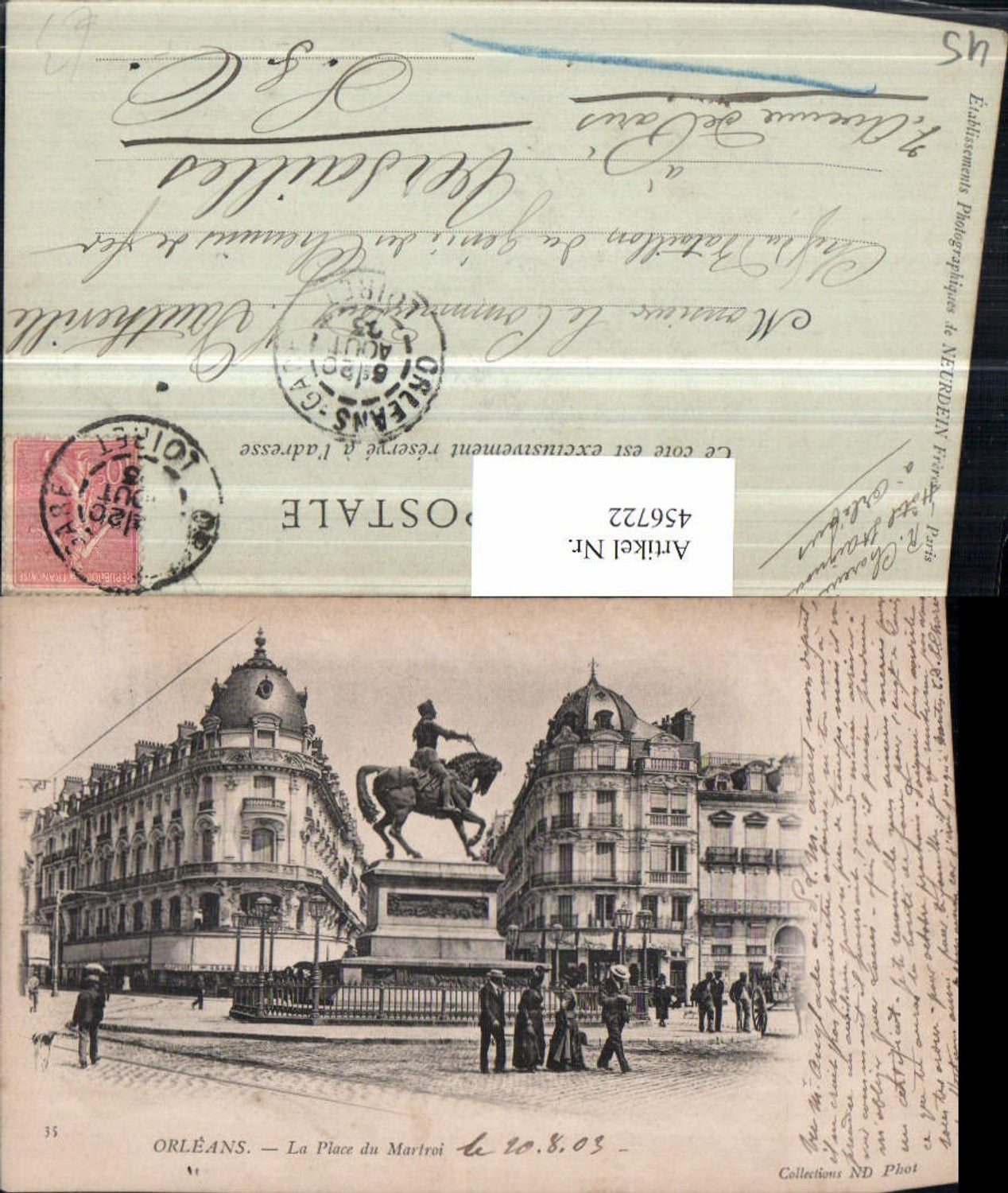 456722,Centre Loiret Orleans La Place du Martroi Denkmal Statue