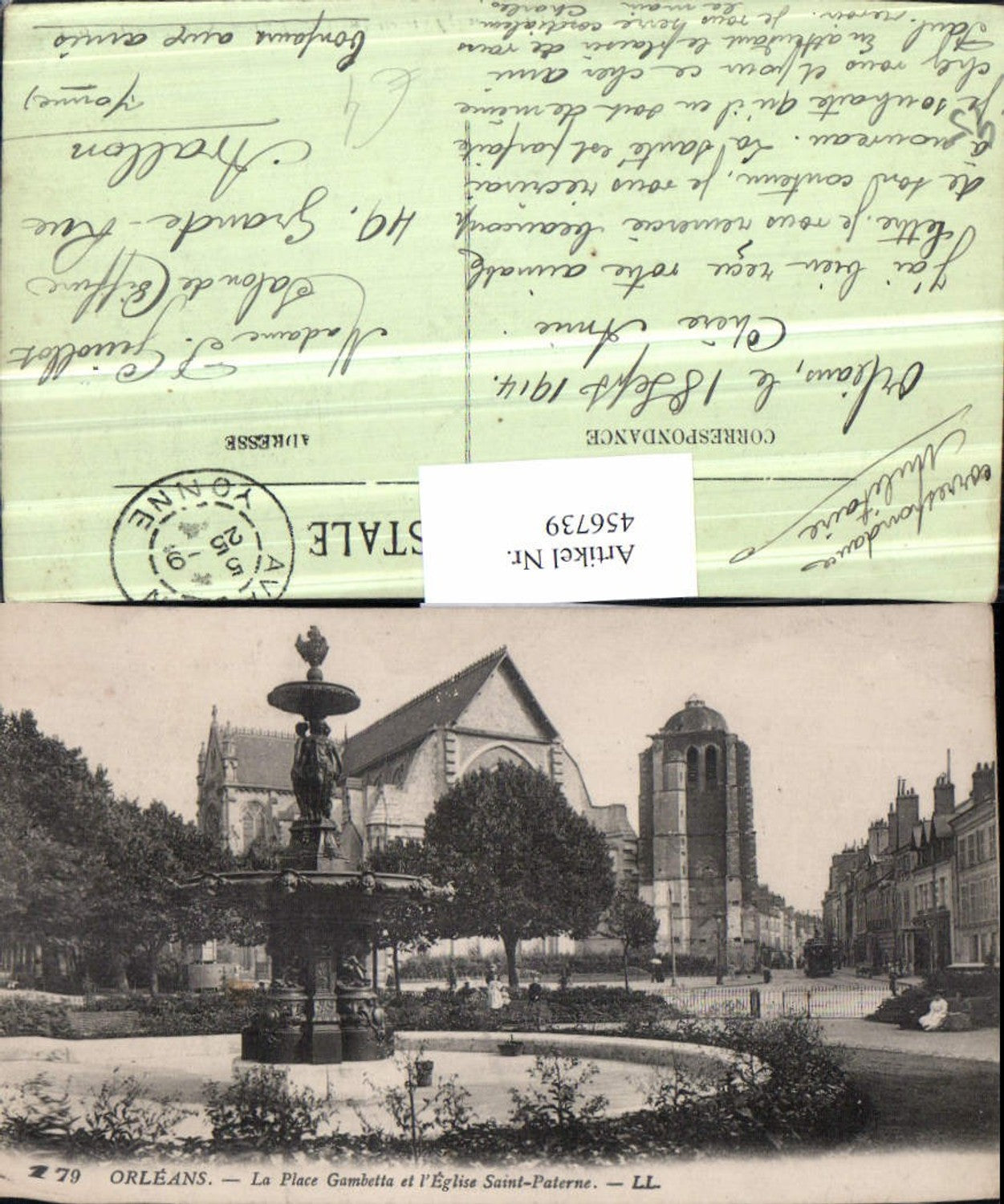 456739,Centre Loiret Orleans Place Gambetta Eglise Saint-Paterne Brunnen Kirche
