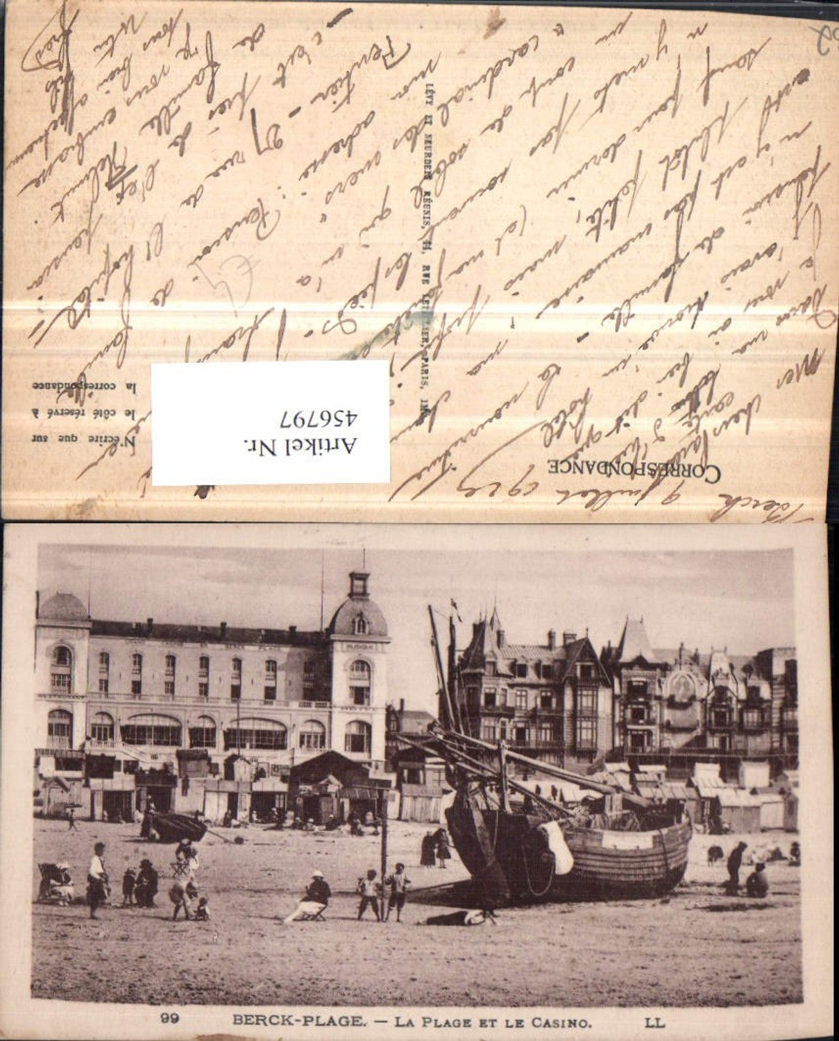 456797,Nord-Pas-de-Calais Pas-de-Calais Berck-Plage Plage et Casino Strand Boot