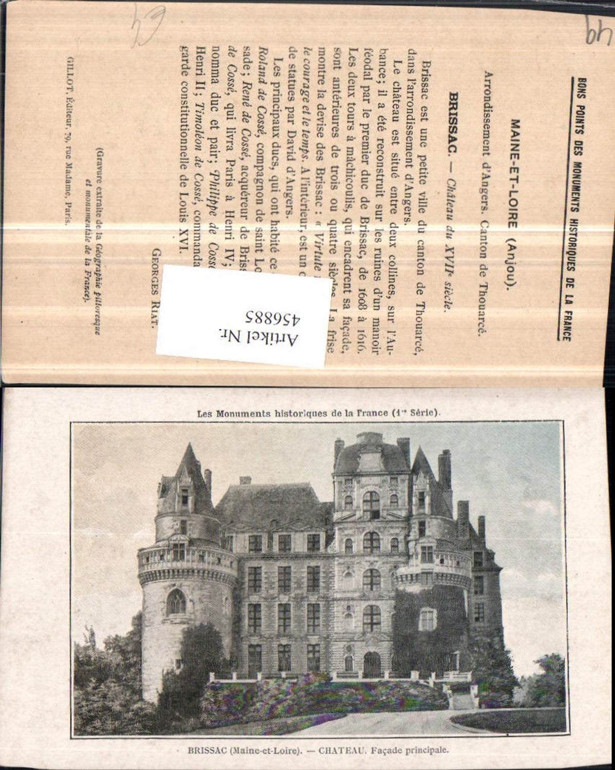 456885,Pays de la Loire Maine-et-Loire Brissac Chateau Schloss